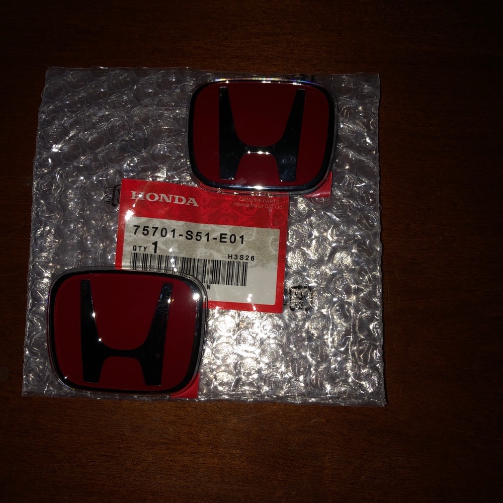 For JDM Honda Civic SI Type -  R 2001-2005 Red H Rear Badge Emblem